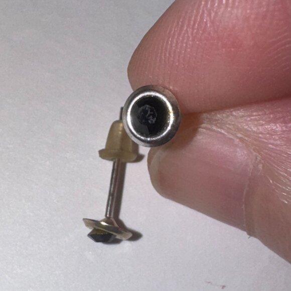 5 Mm Round Black Cz And Sterling Post Earrings - Picture 11 of 14